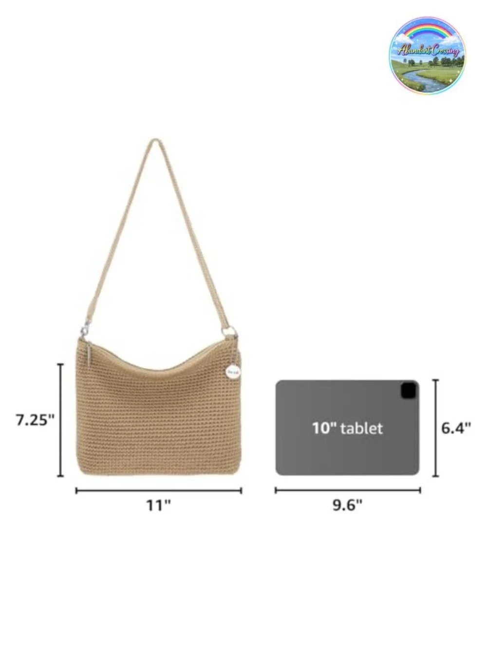 Hand-Crochet 3-in-1 Convertible Crossbody Purse & Clutch, Zip Closure